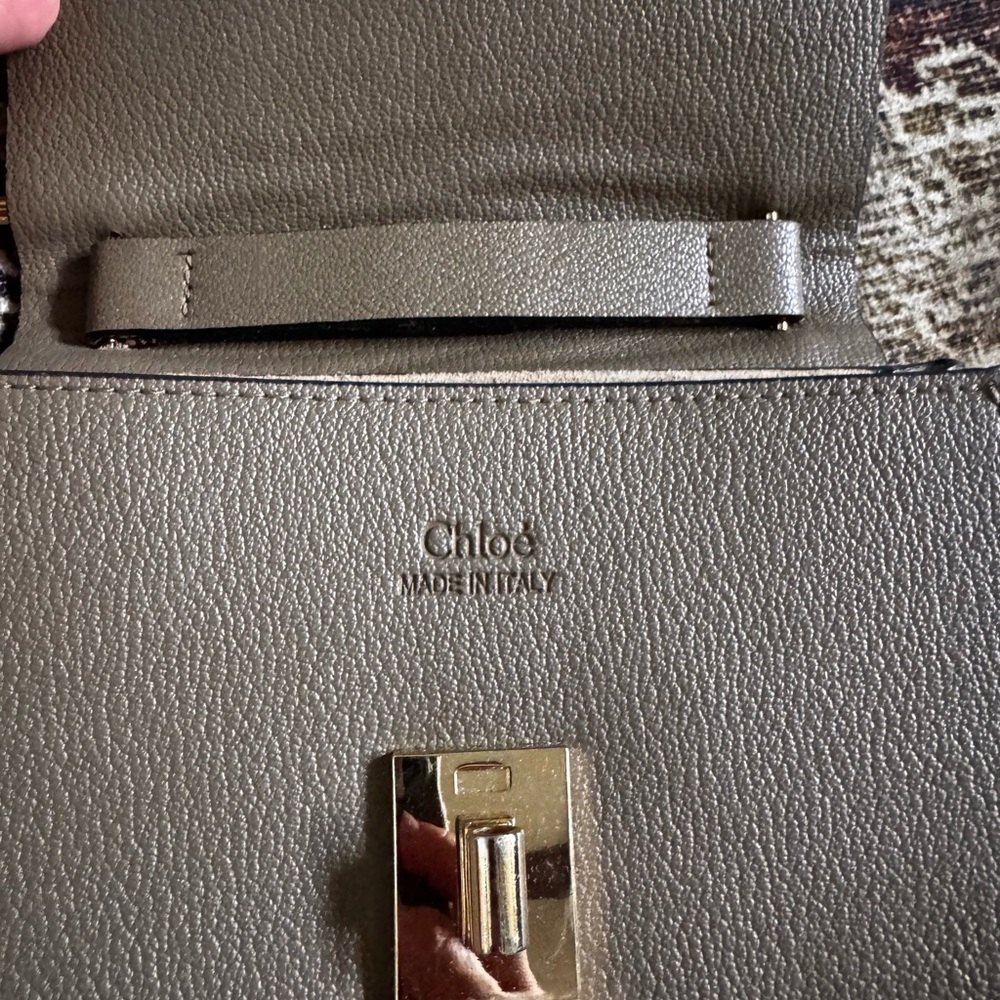 Chloe Brown Crossbody Bag with Gold Hardware - Picture 3 of 6